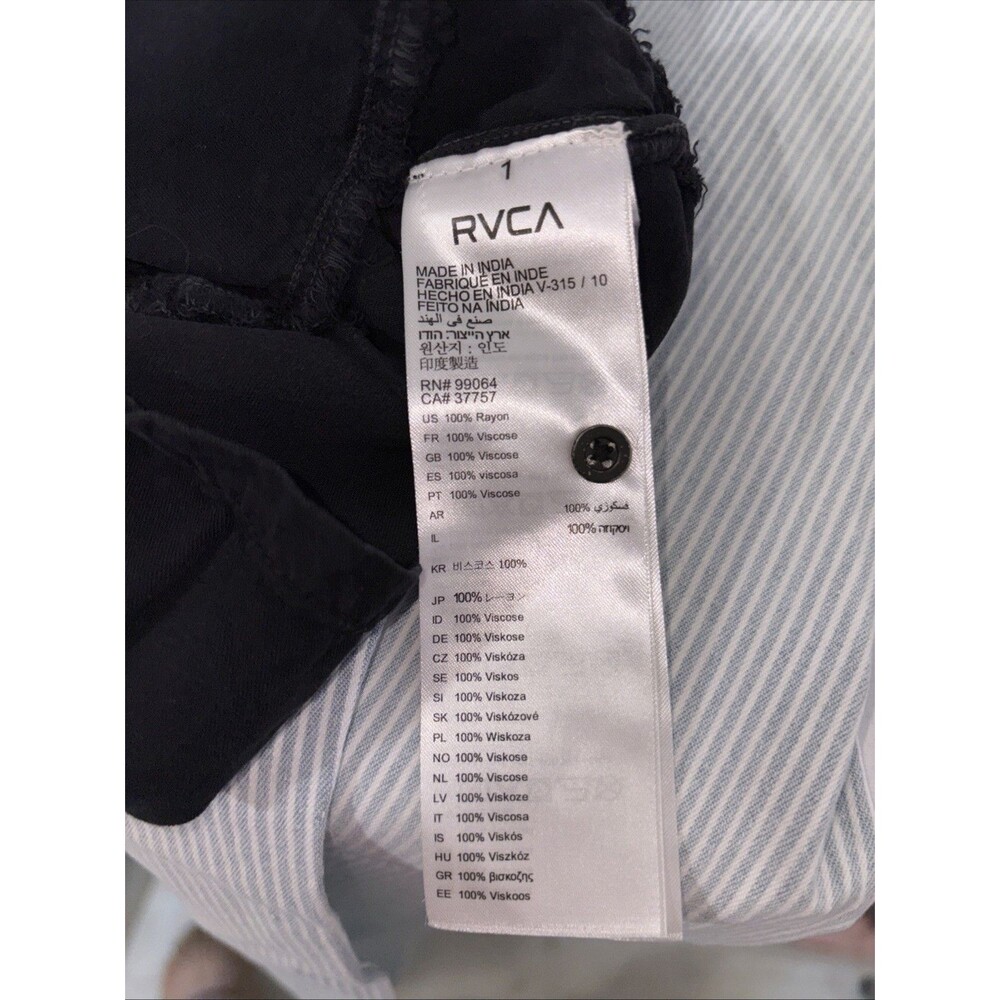 RVCA Hitched Romper Viscose Small Black Softest Romper, buttons up, pockets - Picture 8 of 10